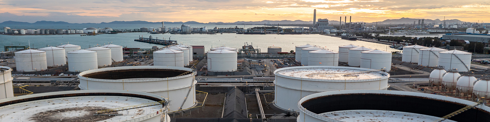 hero-image Aerial view of a oil terminal industrial facility.