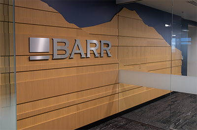 Interior view of Barr's new office location in Salt Lake City, Utah.