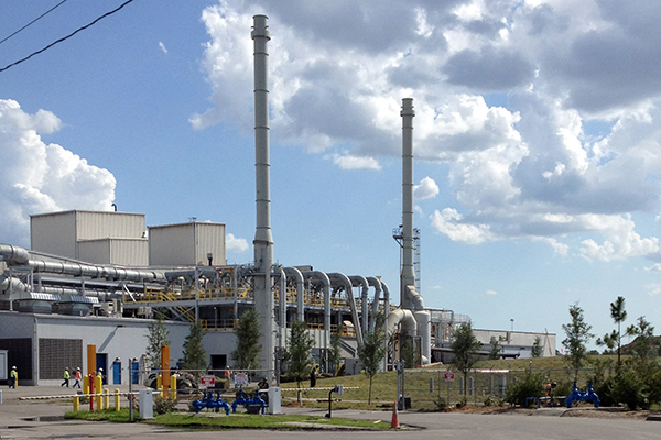 Exterior view of a battery recycling facility.