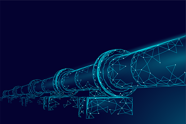 High-tech, 3D concept illustration of pipeline